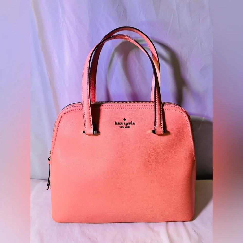 kate spade Coral Pink Leather Dome Tote